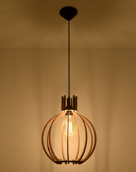 ARANCIA lámpara colgante madera natural + 1x bombilla LED E27 3000K cálida 7.5W 620lm
