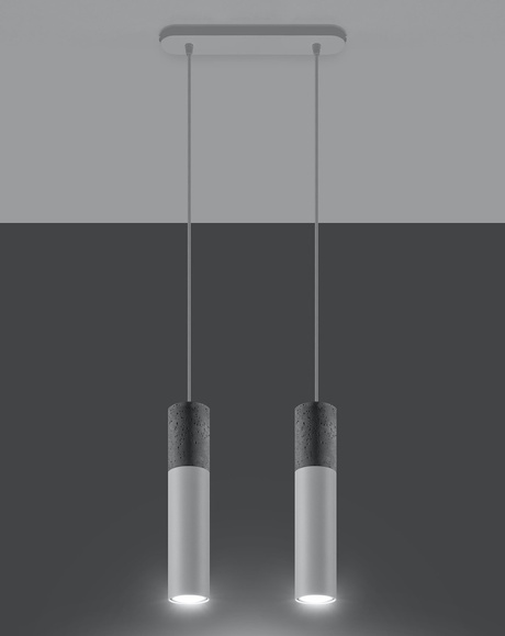 Lámpara colgante BORGIO 2 blanco + 2x bombilla LED GU-10 4000K Fría 7W 630lm