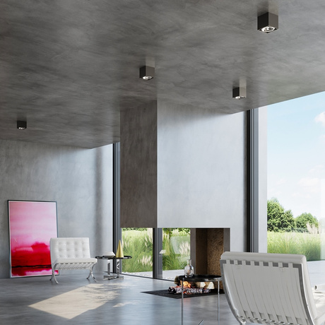 Plafond BLAKE negro + 1x bombilla LED GU10 AR111 3000K Cálido 12W 800lm