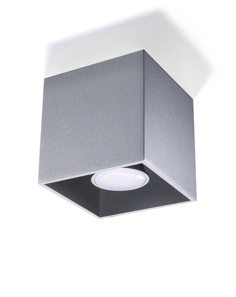 Plafond QUAD 1 gris + 1x bombilla LED GU-10 4000K Fría 7W 630lm