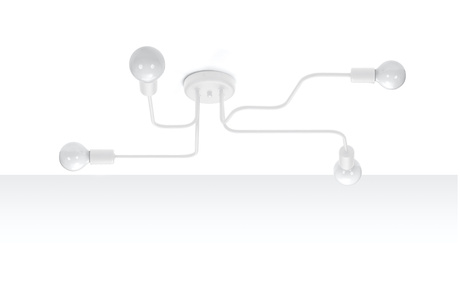 Lámpara de araña HECTOR 4 Blanco + 4x Bombilla LED E27 4000K Fría 7,5W 650lm