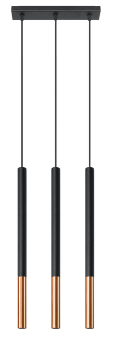 MOZAICA 3L lámpara colgante negro/cobre + 3x bombilla LED G9 3000K Warm 4.5W 510lm