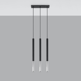 Lámpara colgante MOZAICA 3L negro/cromo