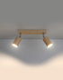 Plafond BERG 2 madera natural + 2x bombilla LED GU-10 3000K Cálida 7W 620lm