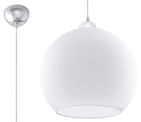 Lámpara colgante BALL blanca + 1x bombilla LED E27 4000K Fría 7,5W 650lm