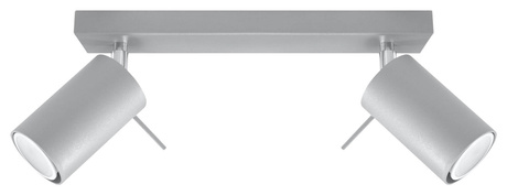 Plafond RING 2 gris + 2x bombilla LED GU-10 3000K Cálida 7W 620lm