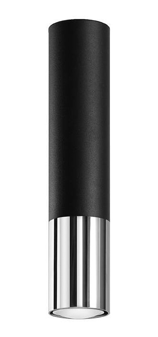 Plafond LOOPEZ negro/cromo + 1x bombilla LED GU-10 4000K Fría 7W 630lm