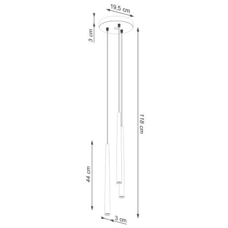 Lámpara pedant BLISS 3P negra