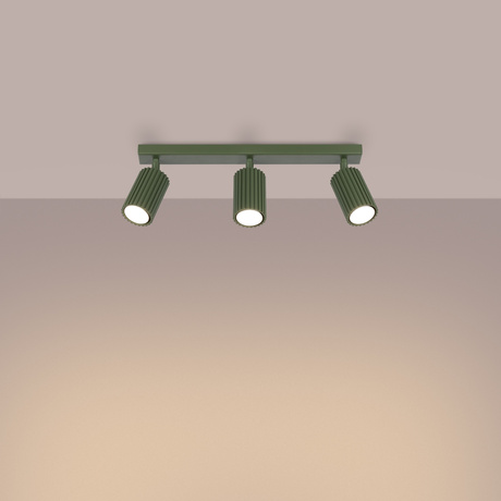 Lámpara de techo KARBON 3L verde oliva