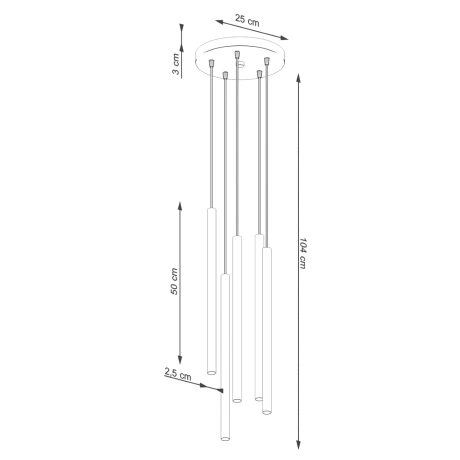 Lámpara colgante PASTELO 5P verde oliva