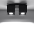 Plafond QUAD 2 negro + 2x bombilla LED GU-10 4000K Fría 7W 630lm