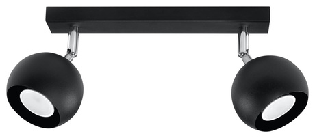 Plafond OCULARE 2 negro + 2x bombilla LED GU-10 3000K Cálido 7W 620lm