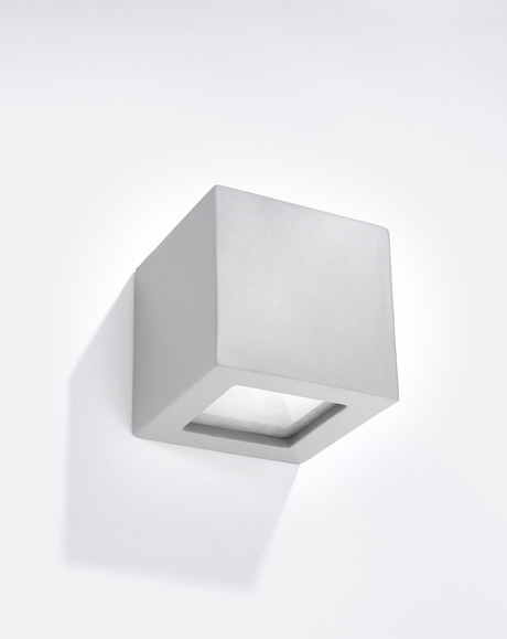 Aplique de cerámica LEO gris + 1x bombilla LED E27 3000K Cálida 7,5W 620lm