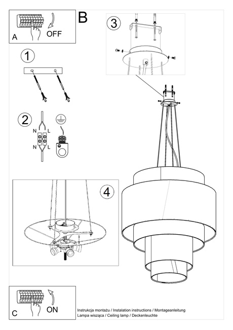 Lámpara REFLEXION 80 blanca + 7 bombillas LED E27 4000K Fría 7,5W 650lm