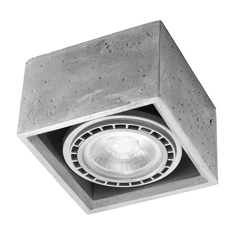 Plafond QUATRO 1 hormigón + 1x bombilla LED GU10 AR111 4000K FRÍO 12W 850lm