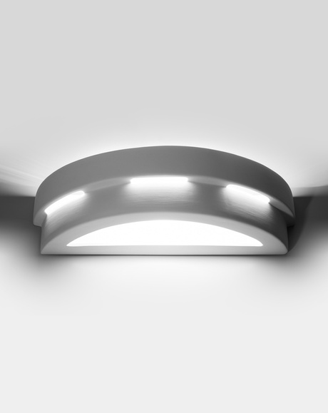 Aplique de cerámica HELIOS blanco + 1x bombilla LED E27 3000K Cálida 7,5W 620lm