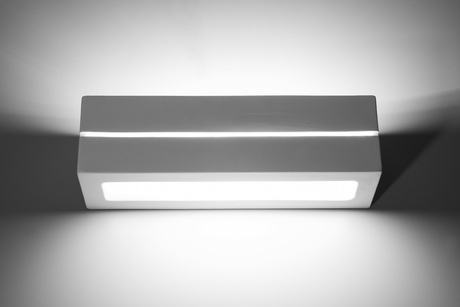 Aplique de cerámica VEGA LINE blanco + 1x bombilla LED E27 3000K Cálida 7,5W 620lm