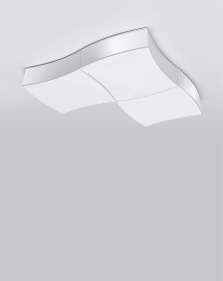 Plafond SQUARE 3 blanco + 6x Bombilla LED E27 3000K Cálido 7,5W 620lm