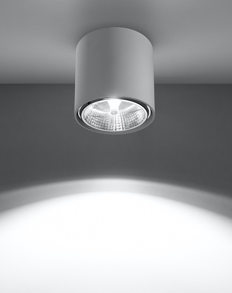 Plafond TIUBE blanco + 1x bombilla LED GU10 AR111 3000K Cálido 12W 800lm