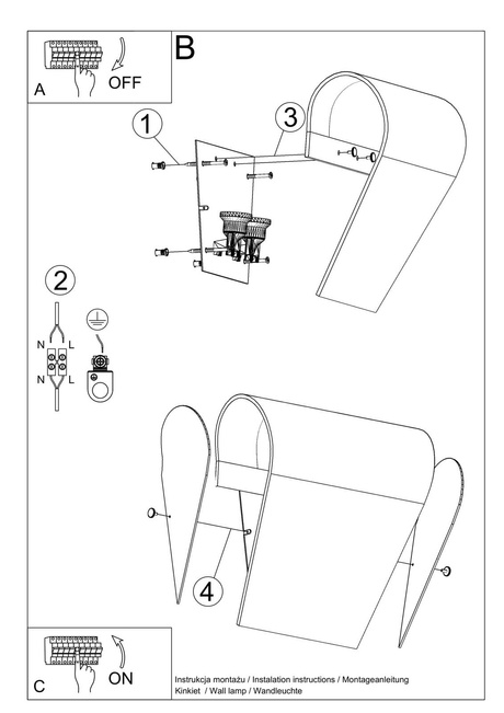 Aplique CLINO 2 + 2x bombilla LED E27 3000K Cálida 7,5W 620lm