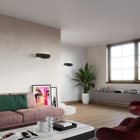 Aplique de cerámica SIGMA negro + 1x bombilla LED E27 4000K Fría 7,5W 650lm