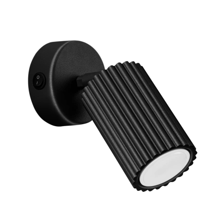 Aplique KARBON negro con interruptor