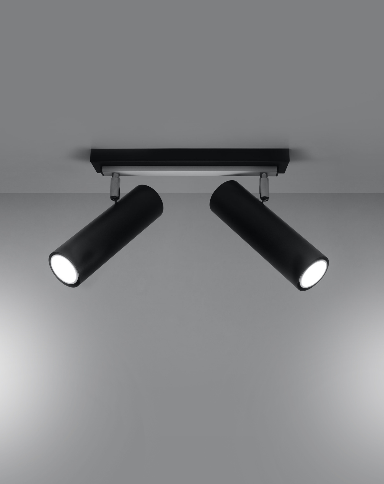 Plafond DIREZIONE 2 negro + 2x bombilla LED GU-10 3000K Cálido 7W 620lm