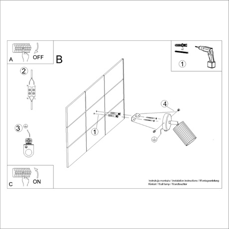Aplique KARBON rojo ocre con interruptor