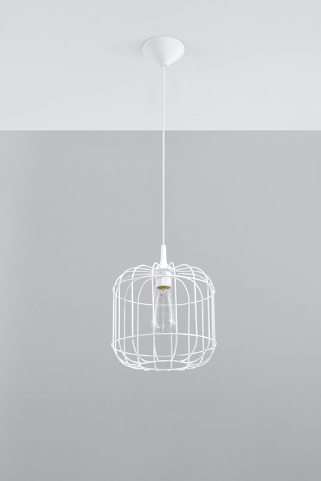 CELTA lámpara colgante blanco + 1x bombilla LED E27 4000K Fría 7,5W 650lm