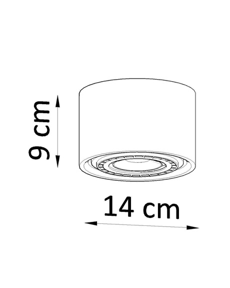 Plafond BASIC 1 hormigón + 1x bombilla LED GU10 AR111 4000K FRÍO 12W 850lm