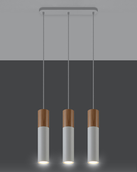 PABLO 3 lámpara colgante blanco + 3x bombilla LED GU-10 3000K Cálido 7W 620lm