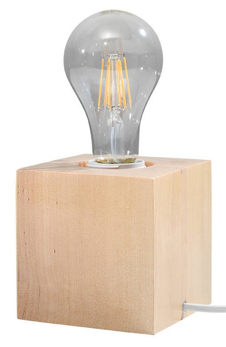 Lámpara de escritorio ARIZ madera natural + 1x bombilla LED E27 3000K Cálida 7.5W 620lm