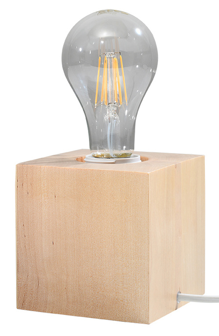 Lámpara de escritorio ARIZ madera natural + 1x bombilla LED E27 3000K Cálida 7.5W 620lm