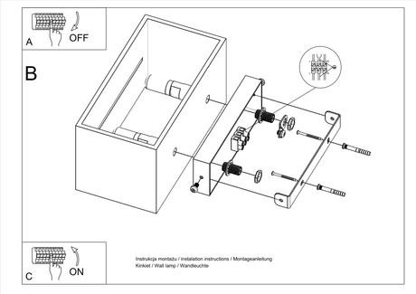 Aplique LOBO MAXI gris + 2x bombilla LED G9 3000K Warm 4.5W 510lm
