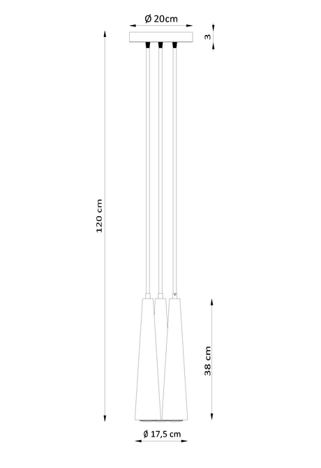 Lámpara colgante SULA 3P madera natural + 3 bombillas LED GU-10 4000K Fría 7W 630lm