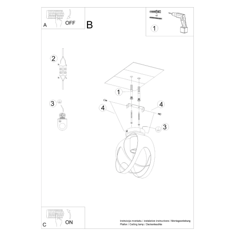 Lámpara de techo TULOS negro