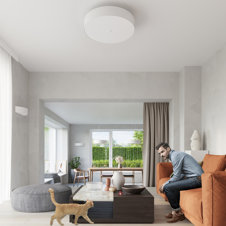 Lámpara SKALA 30 blanca + 3 bombillas LED E27 3000K Cálida 7,5W 620lm