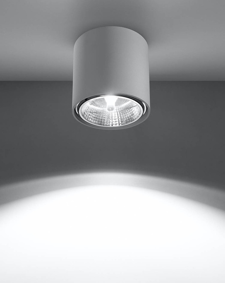 Plafond TIUBE blanco + 1x bombilla LED GU10 AR111 3000K Cálido 12W 800lm