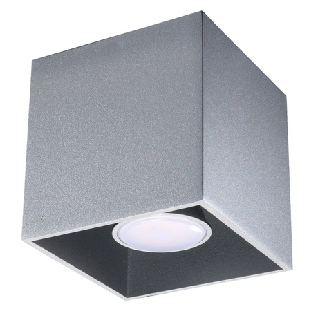 Plafond QUAD 1 gris + 1x bombilla LED GU-10 4000K Fría 7W 630lm