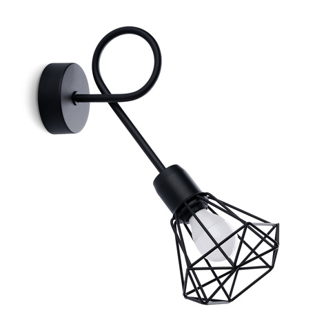 Aplique ARTEMIS 1S negro + 1x bombilla LED E14 4000K Fría 7,5W 680lm