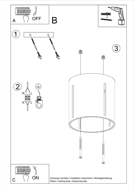 Plafond INEZ gris + 1x bombilla LED G9 3000K cálida 4,5W 510lm