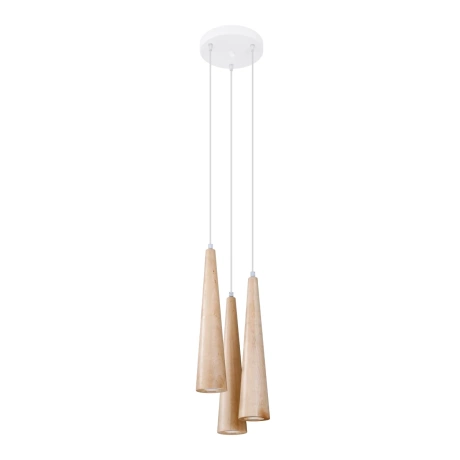Lámpara colgante SULA 3P madera natural