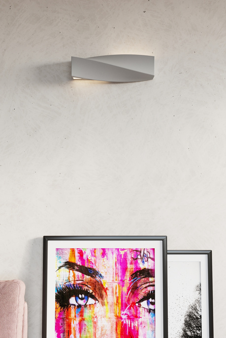 Aplique de cerámica SIGMA gris + 1x bombilla LED E27 3000K Cálida 7,5W 620lm