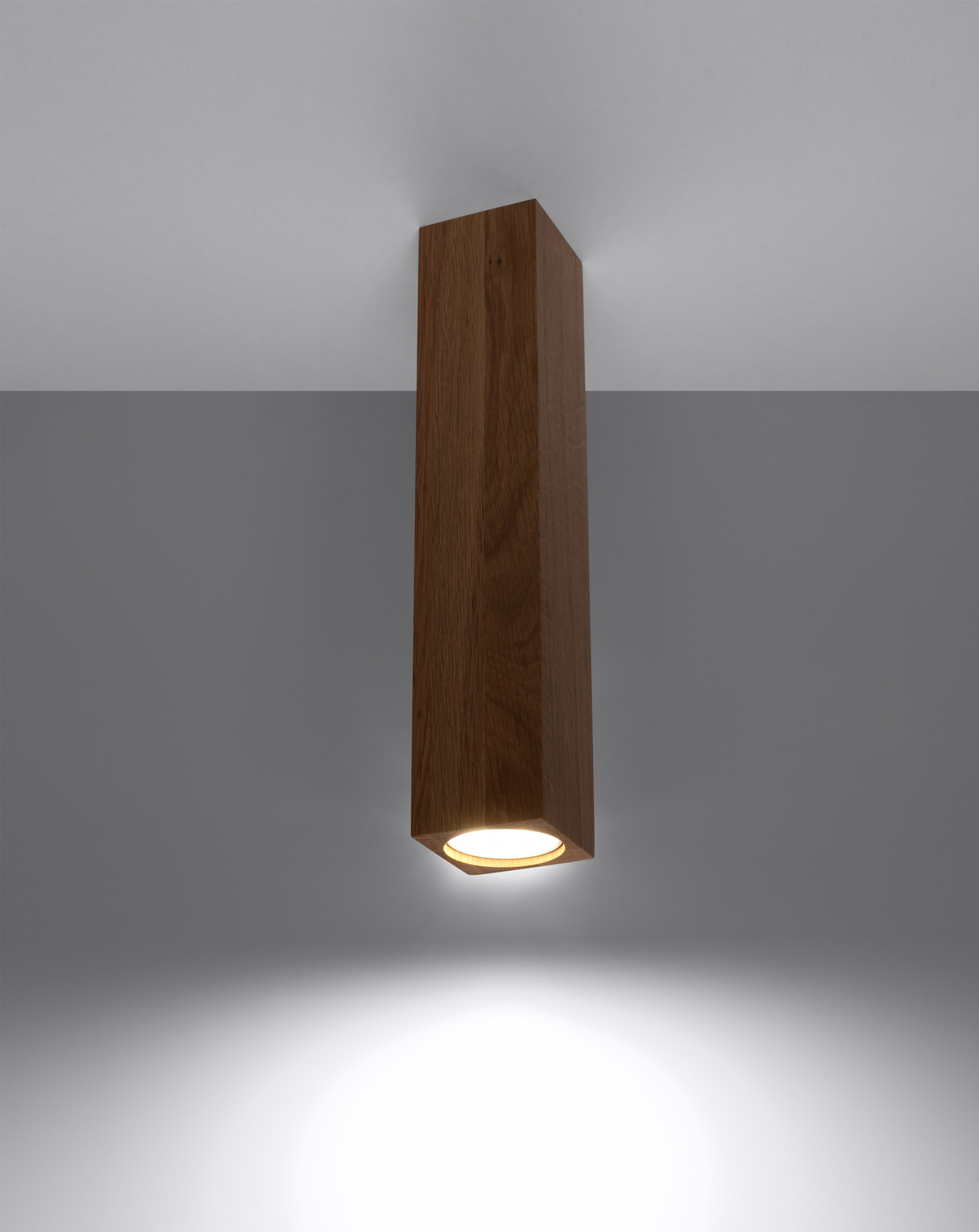 Plafond KEKE 30 roble + 1x bombilla LED GU-10 3000K Cálida 7W 620lm
