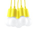 DIEGO 5 lámpara colgante amarillo + 5x bombilla LED E27 3000K Cálido 7,5W 620lm