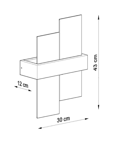 Lámpara de pared FENIKS 1 wengué + 1x bombilla LED E27 4000K Fría 7,5W 650lm