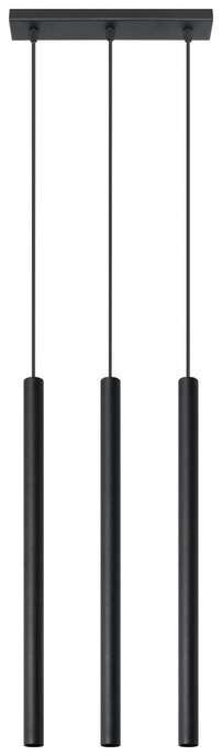 PASTELO 3 lámpara colgante negra + 3x bombilla LED G9 4000K Fría 4,5W 530lm