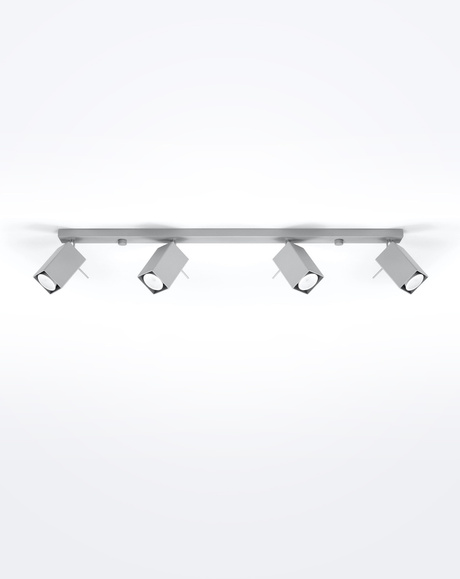 Plafond MERIDA 4L gris + 4x Bombilla LED GU-10 4000K Fría 7W 630lm