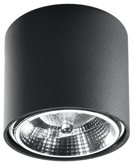 Plafond TIUBE negro + 1x bombilla LED GU10 AR111 4000K FRÍO 10W 850lm