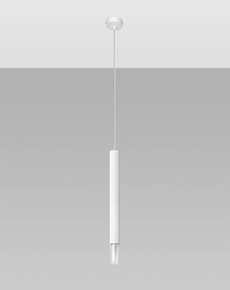 WEZYR 1 lámpara colgante blanca + 1x bombilla LED G9 3000K Cálida 4,5W 510lm